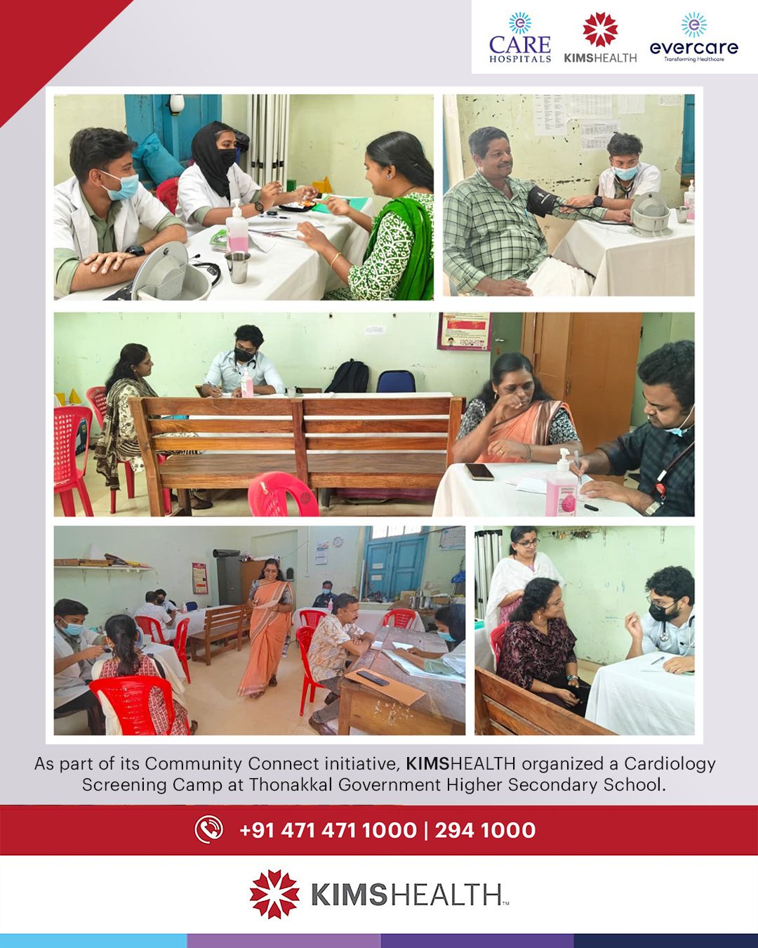 Cardiology Screening Camp at Thonakkal Government Higher Secondary School