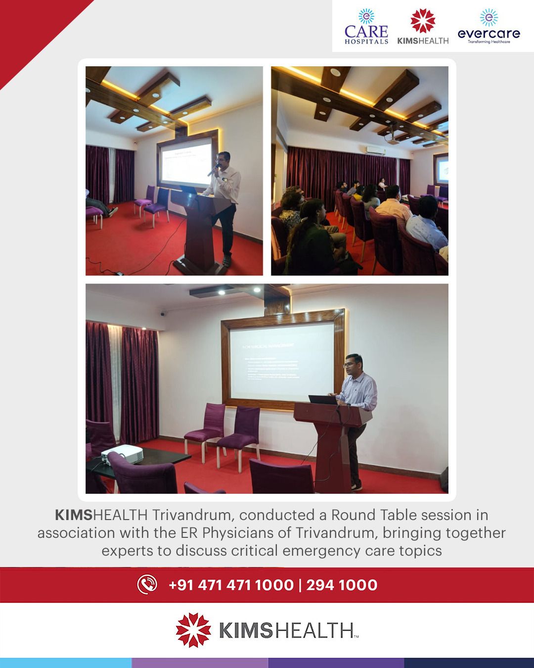 Round Table session in association with the ER Physicians of Trivandrum