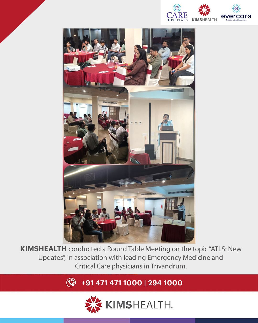 KIMSHEALTH successfully conducted a Round Table Meeting on the topic “ATLS: New Updates”