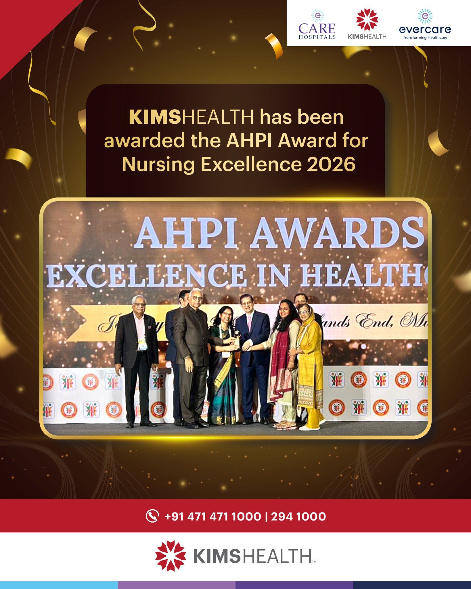 KIMSHEALTH has been awarded the AHPI Award for Nursing Excellence 2026.