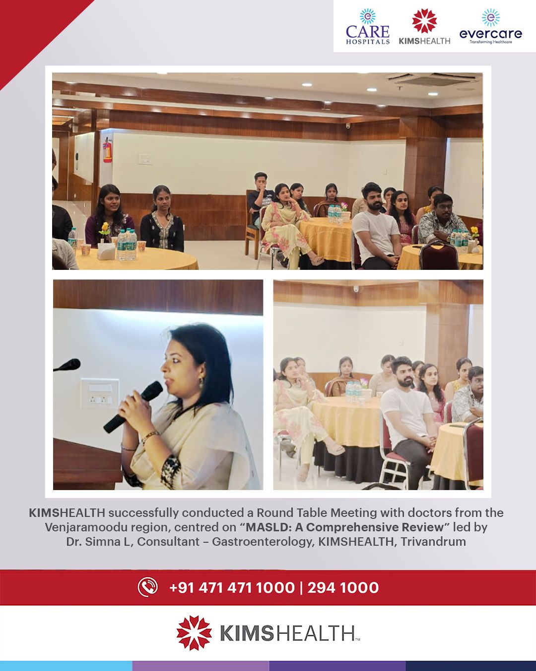 KIMSHEALTH successfully conducted a Round Table Meeting with doctors from the Venjaramoodu region, centred on “MASLD: A Comprehensive Review.”